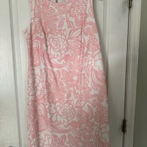 Talbots Pink and White Floral Sleeveless Dress